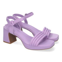 Sandalias de vestir tacón medio cómodo de mujer color lila W18-128