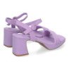 Sandalias de vestir tacón medio cómodo de mujer color lila W18-128