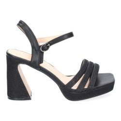 Sandalias de tacón medio fiesta para mujer color negro W18-55