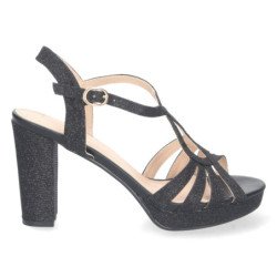Sandalias de fiesta color negro mujer