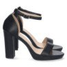 Sandalias de tacón para vestir cierre ankle strap mujer negro