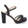 Sandalias de vestir de tacón ancho material brillo mujer color negro