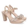 Sandalias de tacón para fiesta pala brillante mujer color beige WXL772