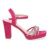 Sandalias de tacón para fiesta pala brillante mujer color fucsia WXL772