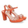Sandalias de tacón para fiesta pala brillante mujer color naranja WXL772