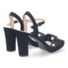 Sandalias de tacón para fiesta pala brillante mujer color negro WXL772