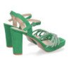 Sandalias de tacón para fiesta pala brillante mujer color verde WXL772