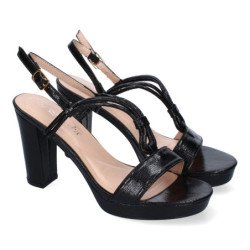 Sandalias de tacón para fiesta mujer color negro WXL811
