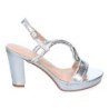 Sandalias plateadas de tacón para fiesta mujer WXL811
