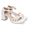 Sandalias de tacón comodo para fiesta mujer color blanco WXL821