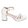 Sandalias de tacón comodo para fiesta mujer color blanco WXL821