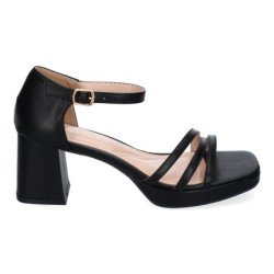 Sandalias de tacón comodo para fiesta mujer color negro WXL821