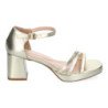 Sandalias doradas de tacón comodo para fiesta mujer WXL821