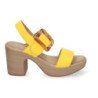 Sandalias de tacón y plataforma para mujer hebilla nacarada color amarillo XFH-785