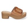Zuecos de tacón y plataforma para mujer hebilla nacarada beige XFH783