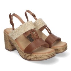 Sandalias de tacón y plataforma para mujer color blanco XFH790