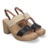 Sandalias de tacón y plataforma para mujer color negro XFH790