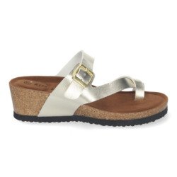 Sandalias doradas de cuña bio estilo esclava para mujer YF-87