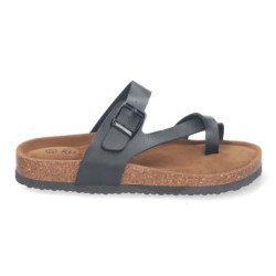 Sandalias planas bio estilo esclava para mujer color negro YF-88