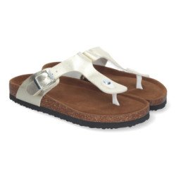 Sandalias doradas planas bio cómodas esclavas para mujer YF-89