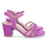 Sandalias de tacón bajo pala de tiras mujer color lila YG621