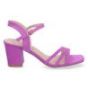 Sandalias de tacón bajo pala de tiras mujer color lila YG621
