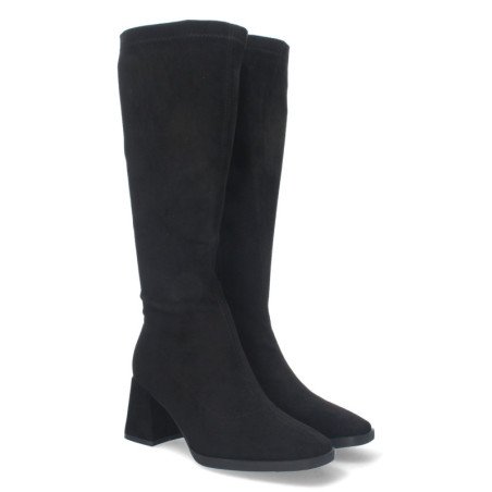 Botas altas de tacón medio para mujer color negro YG-716
