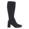 Botas altas de tacón medio para mujer color negro YG-716