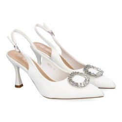 Zapatos tacón cómodo fiesta para mujer color blanco YG738