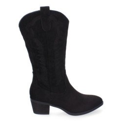 Botas de tacón campero cómodas para mujer color negro YG805
