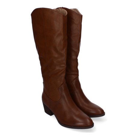 Botas de tacón para mujer comodas y elegantes puntera redonda