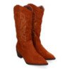 Botas camperas tacón medio estilo cowboy para mujer color camel YG810