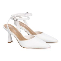 Zapatos de vestir tacón medio salón para mujer blanco YG827