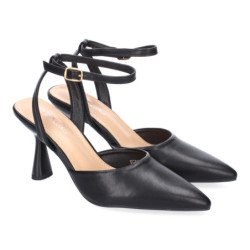 Zapatos de vestir tacón medio salón para mujer color negro YG827