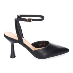 Zapatos de vestir tacón medio salón para mujer color negro YG827