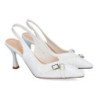 Zapatos tacón cómodo de vestir para mujer color blanco YG832