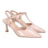 Zapatos de vestir tacón fino para mujer charol color beige YG852