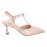 Zapatos de vestir tacón fino para mujer charol color beige YG852