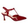 Zapatos de vestir tacón fino para mujer charol color burdeos YG852