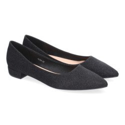 Zapatos planos estilo bailarinas para mujer color negro YK266
