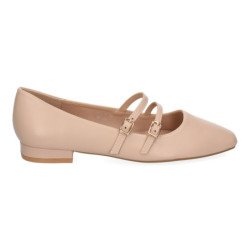 Zapatos planos estilo bailarinas para mujer color beige YK323