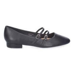 Zapatos planos estilo bailarinas para mujer color negro YK323