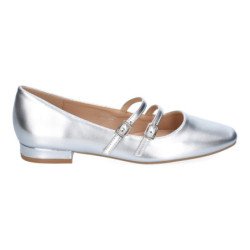 Zapatos plateados planos estilo bailarinas para mujer YK323