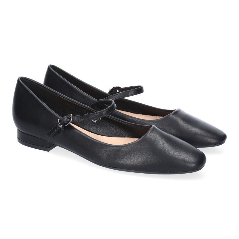 Zapatos planos estilo bailarinas para mujer color negro YK325