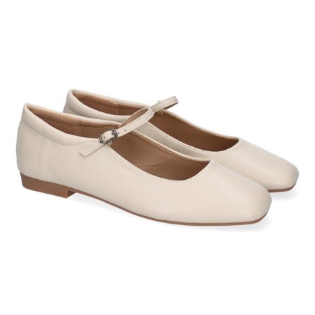 Merceditas planas elegantes para mujer color beige YS-3344