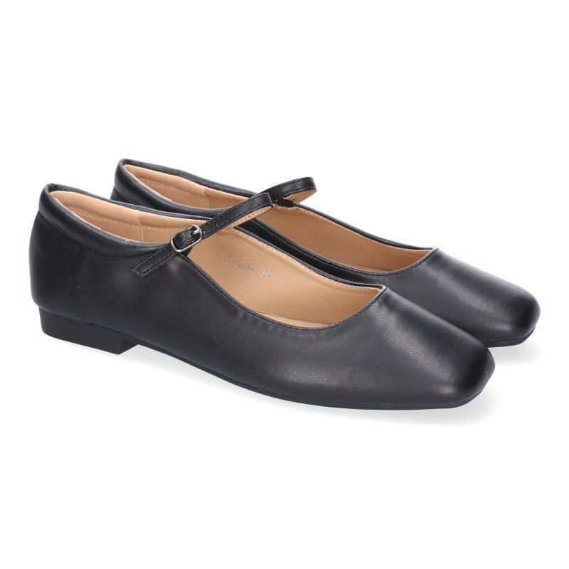 Merceditas planas elegantes para mujer color negro YS-3344