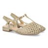Sandalias doradas planas trenzadas para mujer YX35