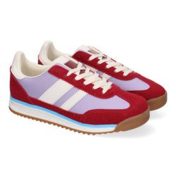 Deportivas cómodas para mujer color burdeos YY-133