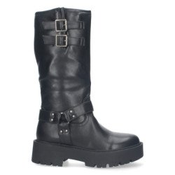 Botas estilo motero biker para mujer color negro YY-80
