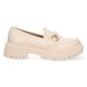 Mocasines cómodos suela track con cadena mujer beige YZ23-12